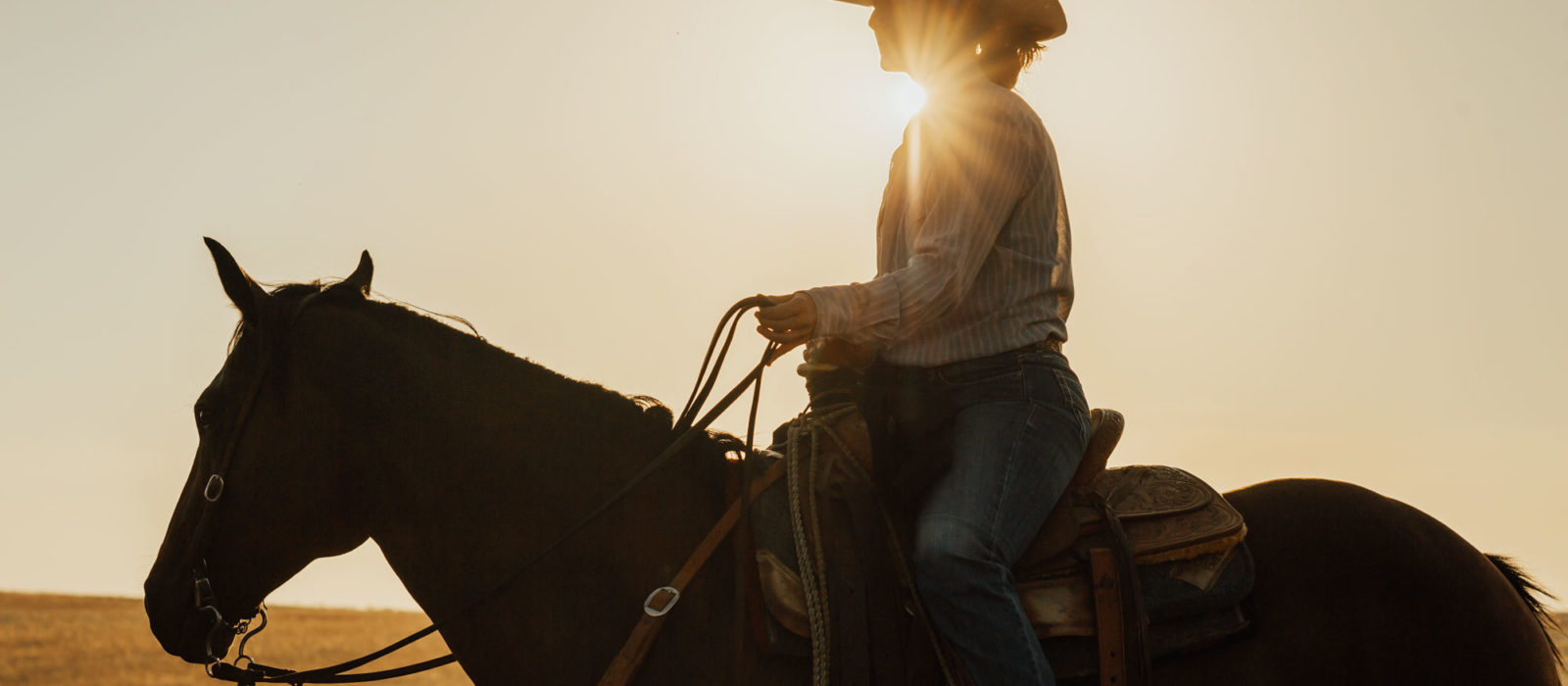Woman rancher on horseback