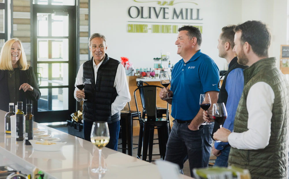 Tasting room at Calivirgin Winery and Olive Mill