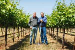 Lange brothers in vineyard