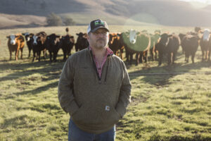 Rancher with cattle