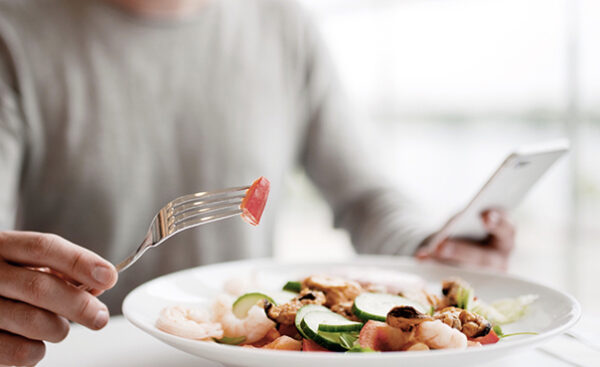 Healthy meal and technology in modern restaurant crop 1
